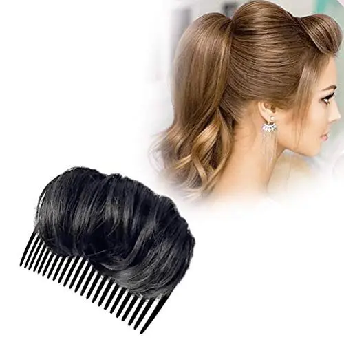 Produktbild: Unsichtbares Flauschiges Haarpolster, Bump Up Comb Clip Haarknoten, Bump It Up Volumen Haar Basis, Haarverdickung Flauschige Perücke Haarpolster Haarbasis Bump Styling Insert Tool DIY(Schwarz)