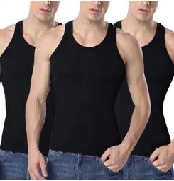 Produktbild: Unterhemd Herren 3er Pack Baumwolle Tank Top Classic Unterhemden Herren-Unterhemden Sport Unterziehshirt Basic Tanktop Slim Fit T Shirt Muskelshirts Meine Bestellungen Schwarz L