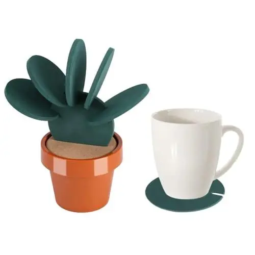 Produktbild: Untersetzer Rund für Gläser 6er Set, Kaktus Deko Untersetzer, Desktop-Dekoration für Küche Tisch Bar, Geschenkideen für Freunde und Mutter