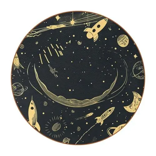 Produktbild: Untersetzer für Couchtisch, Untersetzer, 6 Stück, Motiv: Malerei, Universum, Planet, Sternschnuppe, Tassen-Untersetzer für Holztischschutz, 6 Stück