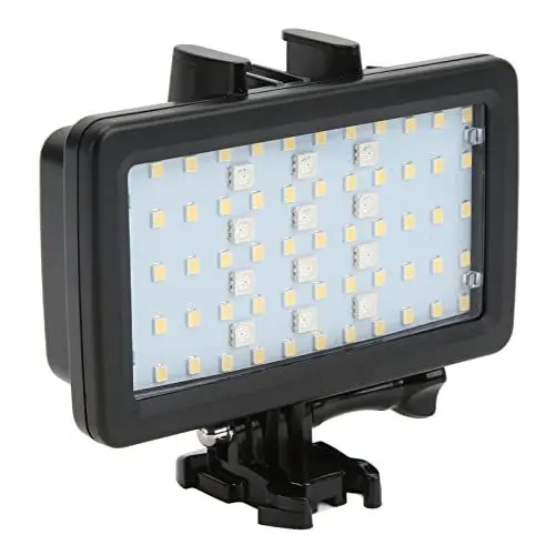 Produktbild: Unterwasser Videoleuchte, IPX8 40 Meter Wasserdicht RGB 8 Beleuchtungsmodi Unterwasserbeleuchtung Tauchlampe, 72 Lampenperlen Wiederaufladbare Kamera LED Foto Video Fülllichtlampe, für Hero 9/7/6/5