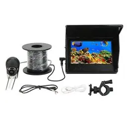 Produktbild: Unterwasser-Angelkamera, Tragbare ABS-IPS-Vollbild-Fischfinderkamera mit 5-Zoll-HD-LCD-Monitor, Wasserdichte Unterwasserkamera für das Kajakfischen auf Eisseen(20m/65,6 ft)