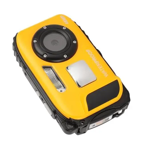 Produktbild: Unterwasser-Tauchkamera Shake 1080P 48MP 5m Wasserdicht mit 2. 4-Zoll-Farbbildschirm, Autofokus, 32G-Speicherkarte (Yellow)
