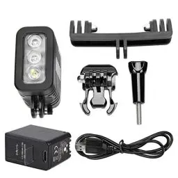Produktbild: Unterwater Licht, 45 m Wasserdichtes Tauchlampe Unterwasserlampe Wiederaufladbar Dimmbar LED-Video-Tauchfülllicht LED-Videoleuchte Unterwasser für Kamera