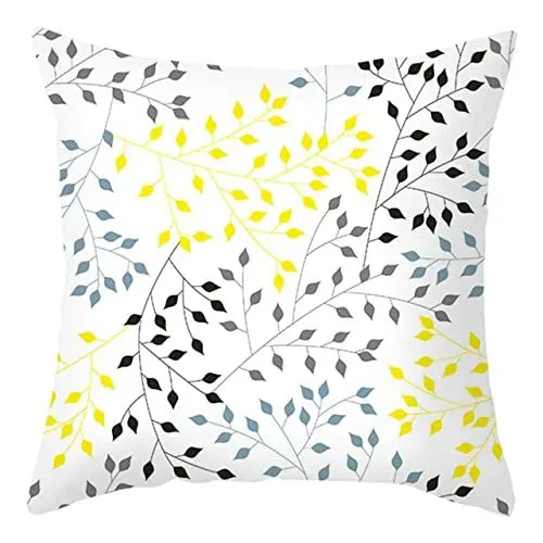 Produktbild: UNZYE Seidengewebe Outdoor kissenbezüge wetterfest Set Kissen Zweige Muster Premium-Luxus Zierkissenbezüge kissenbezüge Afrika Kissenbezug Indianer Gelb Grau Blau Schwarz 40x40CM