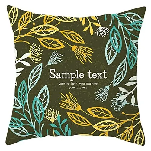 Produktbild: UNZYE Seidengewebe kissenbezüge Ostern Kissenbezug leinen Blätter Premium-Luxus Zierkissenbezüge kissenbezüge dekokissen kissenhülle leinen Braun Grün Gelb 40x40CM