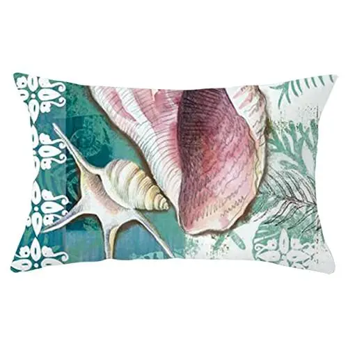 Produktbild: UNZYE Seidengewebe kissenbezüge Outdoor Lounge kissenhülle blau Muschel Premium-Luxus Zierkissenbezüge kissenbezüge Afrika Kissenbezug landhausstil Blau 30x50CM
