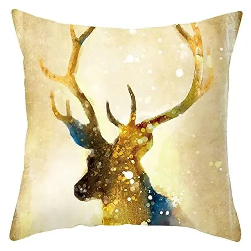 Produktbild: UNZYE Seidengewebe kissenbezüge dekorativ kissenhülle pad Geweih Premium-Luxus Zierkissenbezüge kissenbezüge für draussen kissenhülle pad Gold 40x40CM