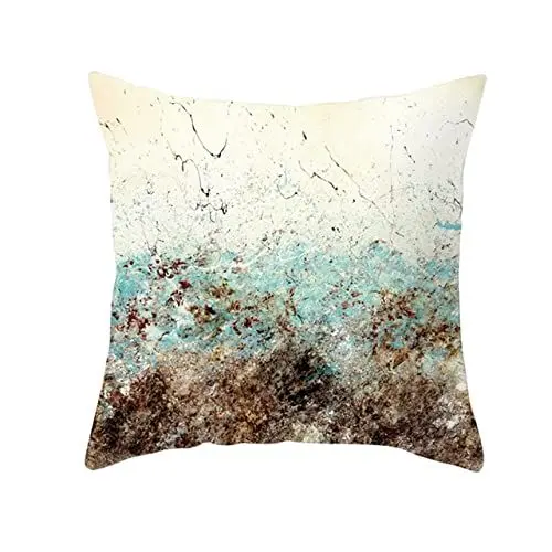 Produktbild: UNZYE Seidengewebe kissenbezüge für draussen Kissenbezug dekokissen Abstrakt Premium-Luxus Zierkissenbezüge kissenbezüge wasserdicht kissenhülle wasserdicht Grün Braun 45x45 cm