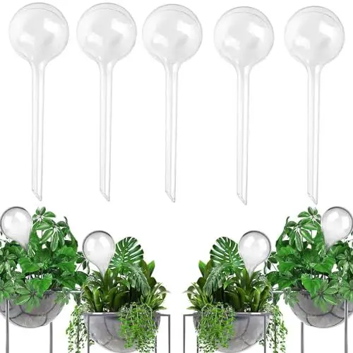 Produktbild: Uoeo 5 Stück Pflanzenbewässerungslampen automatische selbstbewässernde Kugeln Garten Bewässerung Blume Wassertropfen Bewässerung Gerät Selbstbewässerung System Weiß