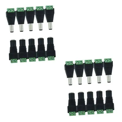Produktbild: Uonlytech 2sets Männlich Weiblich Dc Power Kabel Jack Adapter 12v Anschlüsse Für CCTV Kamera Streifen Lichter 5 Stücke * 2