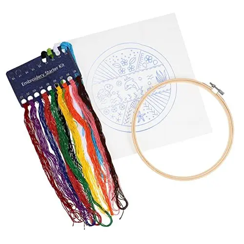 Produktbild: Uonlytech 1 Satz Kreuzstich Stickerei für Anfänger Diy Handarbeitskit mit Muster für Blumen und Tiere Komplett Ausgestattet für Kreative Projekte Sicher und Langlebig