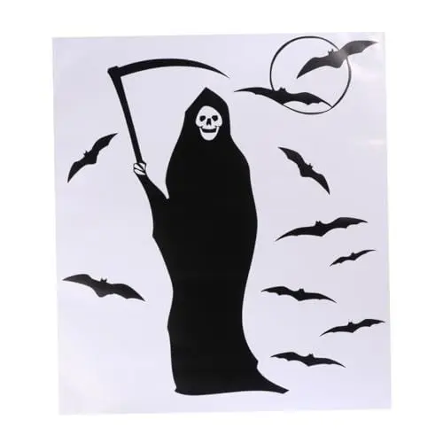 Produktbild: Uonlytech 1 Stk Aufkleber Halloween-wandtattoos Halloween-wandbild Halloween-todesdekorationen Halloween-blumen Halloween Gruselig Halloween-tapete Halloween Party 3d Pvc Wandgemälde Fenster