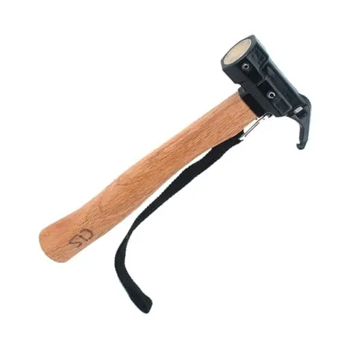 Produktbild: Uonlytech 1stk Nagelhammer Multifunktionswerkzeug Messinghammer Im Freien Tragbarer Hammer Pflockhammer Outdoor-tool Outdoor-hammer Hammer Mit Holzstiel Bambus Zelt Zange