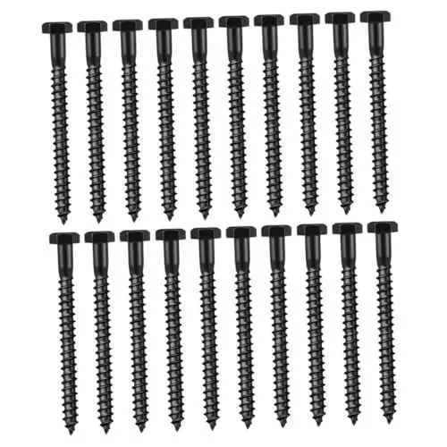 Produktbild: Uonlytech 20st Bolzen Zugschrauben Sechskantschrauben Lag-hardware Hochleistungsschrauben Schwarze Unterlegscheiben Für Schrauben Sechskantkopf-lagstützen Lag-stollen Black Kohlenstoffstahl