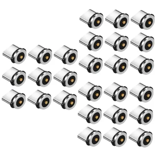 Produktbild: Uonlytech 3 Sätze 360° Drehbarer Magnetischer USB-c-Adapter Magnetische Anschlussspitze Magnetischer Ladekabeladapter Ersatz Für Beschädigte Anschlüsse 9 Stück * 3