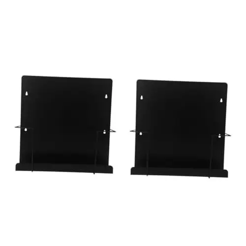 Produktbild: Uonlytech 2St Plattenregal Schallplattenständer Vinylplatten Aufbewahrung Mehrere Vinylplatten aufbewahren CD/DVD Aufbewahrung CD/DVD-Aufbewahrung Kabinenwandregal Router-Halter Metall Black