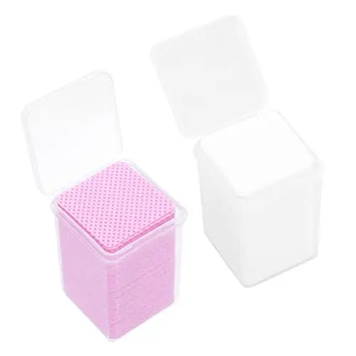 Produktbild: Uonlytech 2 Boxen Kleber Reinigung Baumwolle Pads Wimpern Kleber Entfernen Pads Nicht- Vlies Tücher Verlängerung Kleber Tücher Wimpern Kleber Salon Kleber Flasche Abwischen Liefert