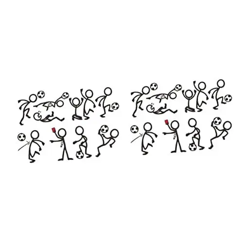 Produktbild: Uonlytech 2 Sätze Autoaufkleber Fußball Wandtattoos Fußball-tapetenaufkleber Wandtattoo Fußball Spielen Lustiger Aufkleber Sportaufkleber Hintergrund Strichmännchen Student Wagen Klebrig