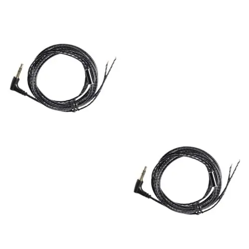 Produktbild: Uonlytech 2 Stücke Kopfhörer Reparatur Kabel Linie Kopfhörer Kabel Zubehör 1 2 M Upgrade Kopfhörer Schwarz