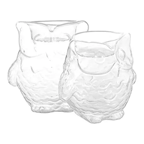 Produktbild: Uonlytech 2st Eule Kerzenhalter Geschenkgläser Aus Glas Kerzenhalter Aus Klarem Glas Halloween Tischdekoration Transparenter Teelichthalter Kerzenhalter Aus Glas Kerzenständer Vase Hochzeit