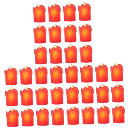 Produktbild: Uonlytech 36 Stk geführtes Kerzenlicht elektrische Teelichter flammenlose Votivkerze halloween led kerzen weihnachtsdeko Schreibtischlampe Ornament elektrische Kerzenlampe Desktop-Schmuck