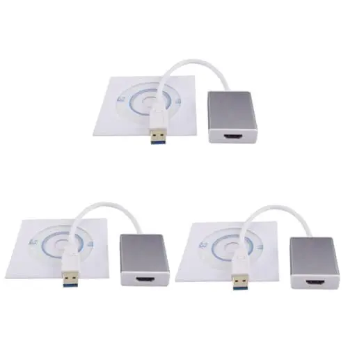 Produktbild: Uonlytech 3 Stücke USB Zu DREI Adapter USB Zu Konverter Video Kabel Für Tv Pc Laptop 1080p Auflösung Multi-Display Fähigkeiten