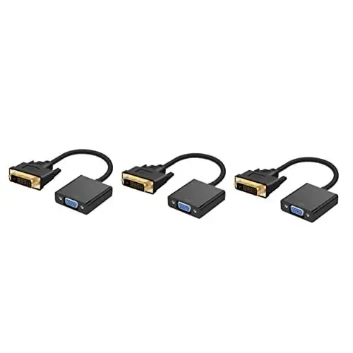 Produktbild: Uonlytech 3 Stücke Universal Männlich Zu Weiblich Adapter Konverter Kabel Keine Stromversorgung Benötigt Schwarz