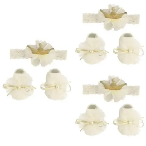 Produktbild: Uonlytech 3 Sets Personalisiertes Baby-Set Neugeborenen-dusche- -Set Babykleidung Socken Haarband Ornament Für Party-Festival