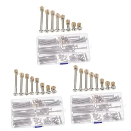 Produktbild: Uonlytech 3 Sätze Schraubenmutter Babybett Set Kinderbett Möbelschrauben und -bolzen -Jungen-Krippe Nuss-Kit eiserne Bettschraube Babybettschraube Rostfreier Stahl