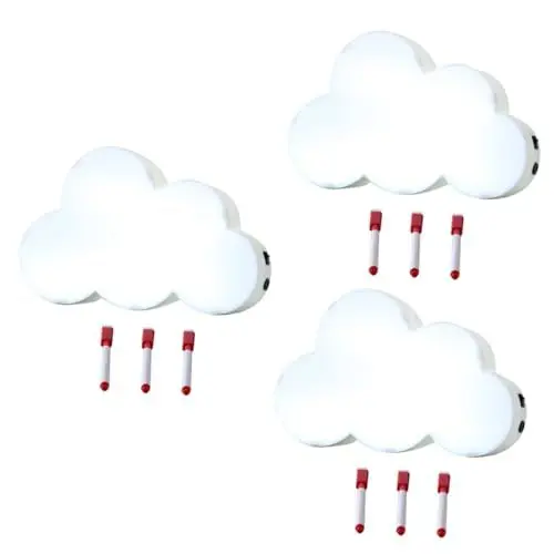 Produktbild: Uonlytech 3st Led-cloud-leuchtkasten Leuchtschild Für Trocken Abwischbare Tafel Geführter Zeichenblock Dekoration Für Zu Hause Led-nachrichtenlicht Notizbuch Buchstabe Kind Kupferdraht