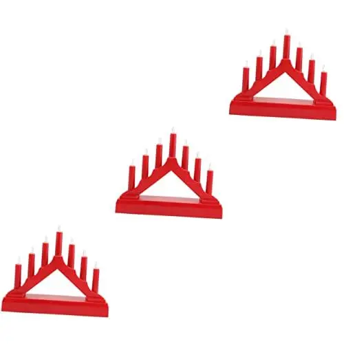 Produktbild: Uonlytech 3st Led-kerzenlampe Flammenlose Kerzenlampe Kerzenbrücke Fensterlicht Elektrische Kerzenlampe Led-weihnachtsteelicht Schreibtischlampe Im Retro-stil Leselicht Weihnachtsbaum