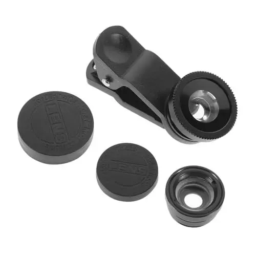 Produktbild: Uonlytech 4 Stück 3 1 Telefonobjektiv Weitwinkelobjektiv Fischaugenlinse Handy-kameraobjektiv Aufsteckobjektiv Für Mobiltelefon Clip Fischaugenobjektiv Für Die Kamera Verdreifachen Batterie