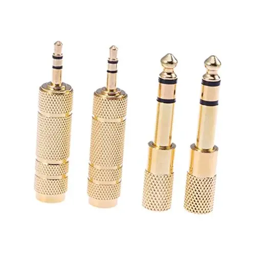 Produktbild: Uonlytech Multifunktions-kopfhörer-verlängerungskabel 4 Stück 6 5 Mm Auf 3 5 Mm Audio-adapterbuchse Stereokonverter Für Kopfhörer Mikrofone