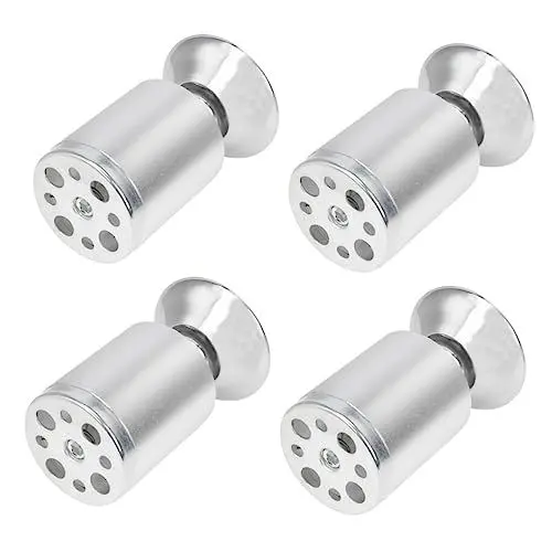 Produktbild: Uonlytech 4 Stücke Aluminium Legierung Runde Form Schrank Beine Möbel Beine Für Bank Sofa Couch