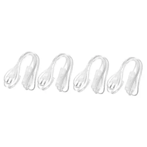 Produktbild: Uonlytech 4 Stück Transparentes Netzkabel lampenkabel mit stecker EU-Stecker Schalter für Spiegellampe PVC-Netzkabel schalten Verlängerungskabel Ersatzlampen-Netzkabel DIY Lampenkabel Kupfer