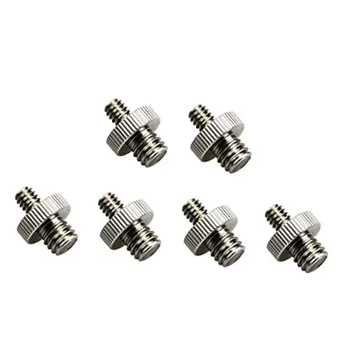 Produktbild: Uonlytech 6stücke Standard Männlicher Gewindeadapter Stativschraube Aus Metall Versilbert Für Kamerazubehör Und Stativanschlüsse