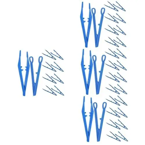 Produktbild: Uonlytech 80 Stk Pinzette aus Kunststoff zeckenzange für kinder kunststoffpinzette Kinder Pinzette Pinzetten für Schmuck Aufkleber Pinzette Pinzettenzange aus Kunststoff Clip gerader Kopf