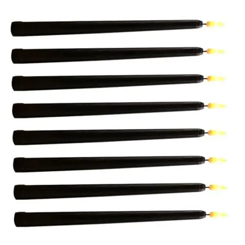Produktbild: Uonlytech 8stücke Flammenlose Kerzen Für Halloween Teiliges Mit Langen Schwarzen -kerzen Dekoration Für Partys Zuhause Und Besondere Anlässe Timerfunktion Elektrisches Flackern Für