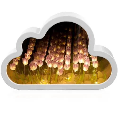 Produktbild: Uonlytech Spiegel-nachtlampe Wolkenblumenlampe Heimdekoration Nachttisch Schminkspiegel Und