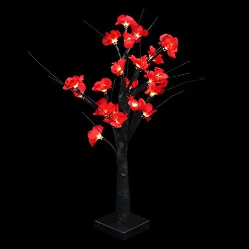 Produktbild: Uonlytech Glühender Pflaumenbaum Schmuck 2022 Neujahr Ornament Desktop Light Decoration