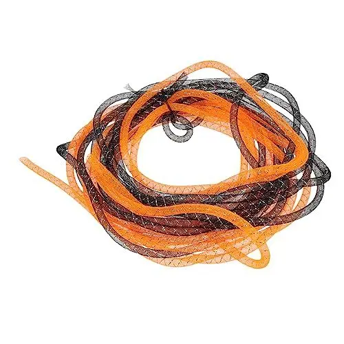 Produktbild: Uonlytech Halloween Deko Mesh Rohre Teiliges Nylon für DIY Girlanden Handgemachte Bastelmaterialien Orange und Schwarz für Feste und Partys