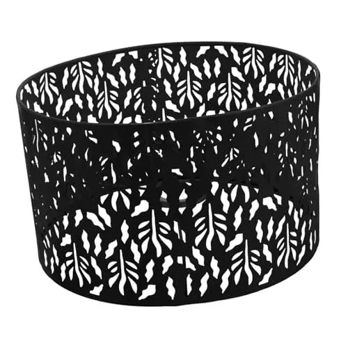 Produktbild: Uonlytech Metall Lampenschirm Schwarzes Design Dekorativer Lichtschutz Für Tisch Und Stehlampe Für Wohnzimmer Hotel Und Schlafzimmer Leichte Montage Elegantes Wohnambiente