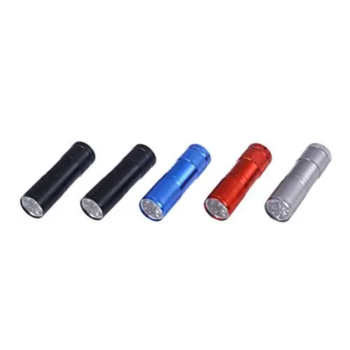 Produktbild: Uonlytech Pack -taschenlampen 9 Mini Aluminium Camping Licht Notfall Nacht Lesen Wandern Weißes Licht