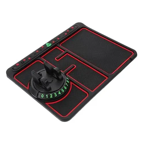 Produktbild: Uonlytech Rutschfester Handyhalter Mit Matte Auto-handymatte Anti-rutsch-Matte Für Das Armaturenbrett Anti-rutsch-pad Für Das Armaturenbrett des Autos rutschfeste Telefonunterlage PVC Black