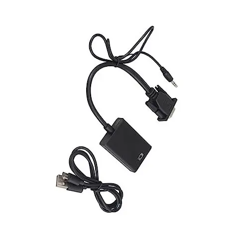 Produktbild: Uonlytech VGA zu Konverter Konvertierungskabel Konverter VGA zu VGA zu mit Audio VGA zum mit Audiokonverter tv konverter VGA-zu-Adapter VGA auf Kabel VGA-Adapter Black