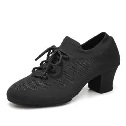 Produktbild: Uonpie Damen Latein Tanzschuhe Salsa-Tango Schnüren Geschlossene Moderne Ballsaal Leistung Schuhe Trainingsschuhe Schwarz, 38 EU