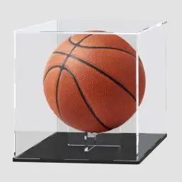 Produktbild: UoYeet Basketball Vitrine mit Ballhalter, klare Display-Box für Basketball in Originalgröße, Präsentation von Sport-Memorabilien