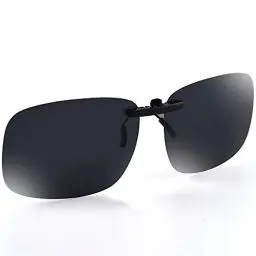 Produktbild: UpaClaire Polarisierte Sonnenbrille zum Anklippen, UV-Schutz/Blendschutz, kleiner Metallclip, Fahren/Angeln/Outdoor, Herren oder Damen, Schwarz