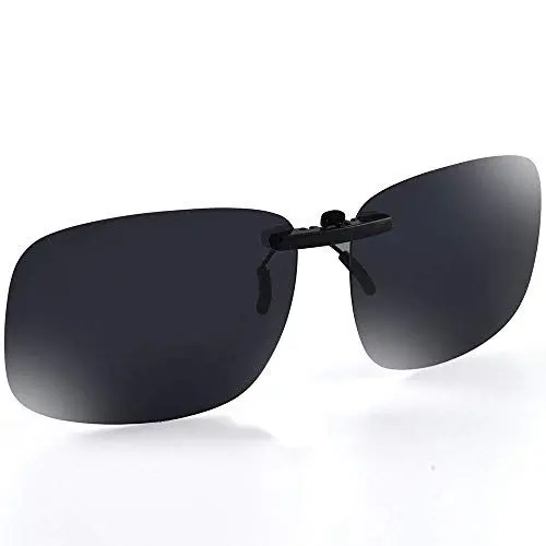 Produktbild: UpaClaire Polarisierte Sonnenbrille zum Anklippen, UV-Schutz/Blendschutz, kleiner Metallclip, Fahren/Angeln/Outdoor, Herren oder Damen, Schwarz